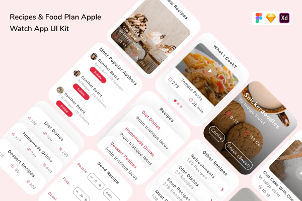 Recipes & Food Plan Apple Watch App UI Kit