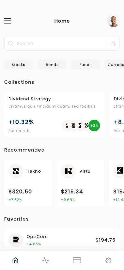 Stock Market Mobile App UI Kit - Screenshot 1