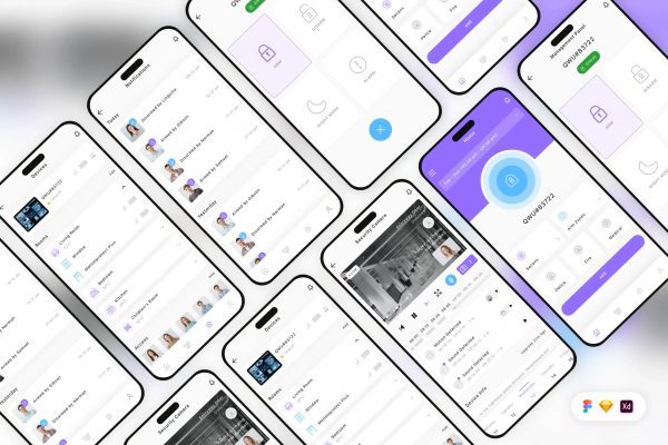 Home Security Mobile App UI Kit