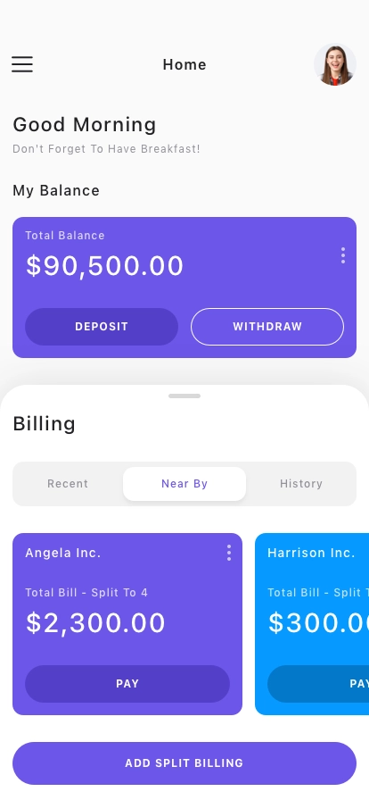 Split Bill Mobile App UI Kit - Screenshot 1