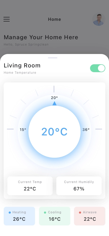 Smart Home AC Mobile App UI Kit - Screenshot 3