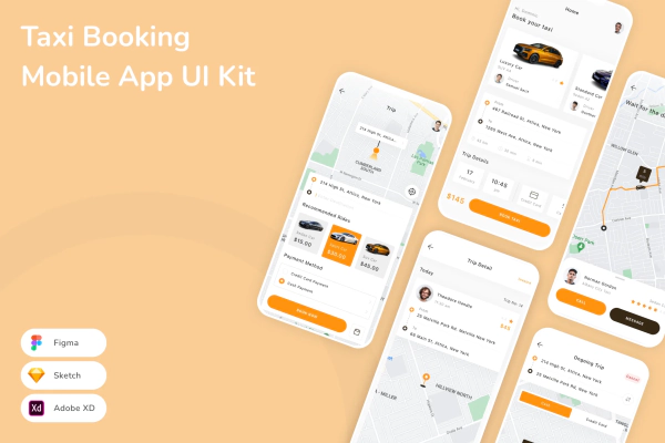Taxi Booking Mobile App UI Kit