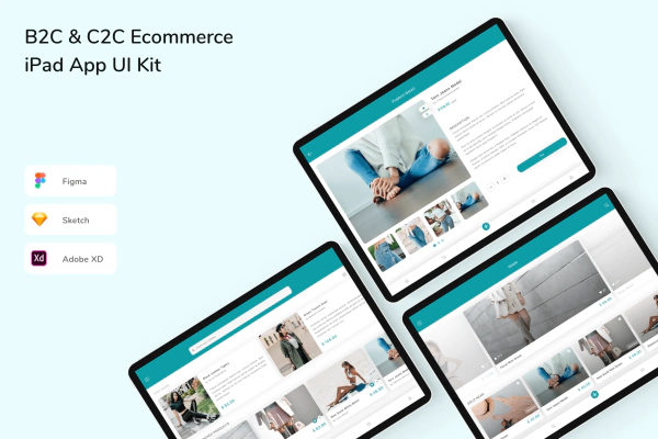 B2C & C2C Ecommerce iPad App UI Kit