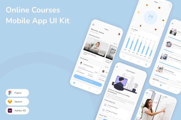 Online Courses Mobile App UI Kit