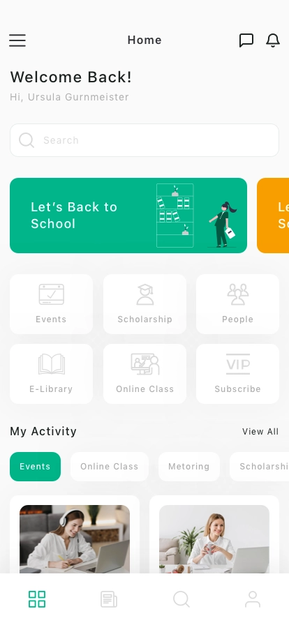 Student Social Network Mobile App UI Kit - Screenshot 1
