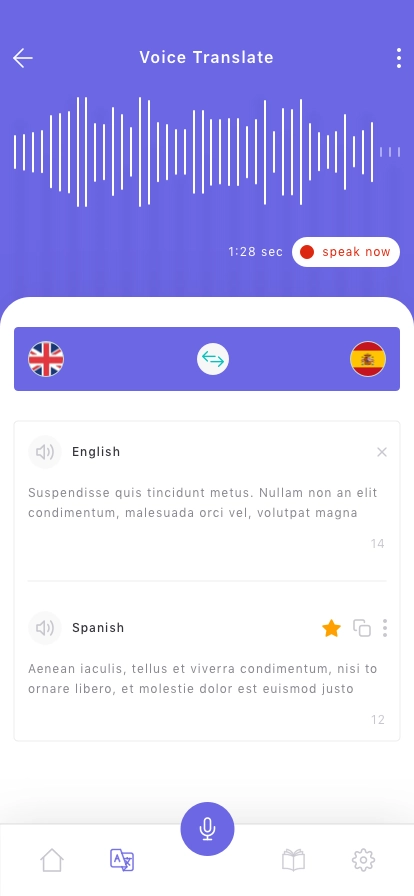 Language Translate App UI Kit - Screenshot 5