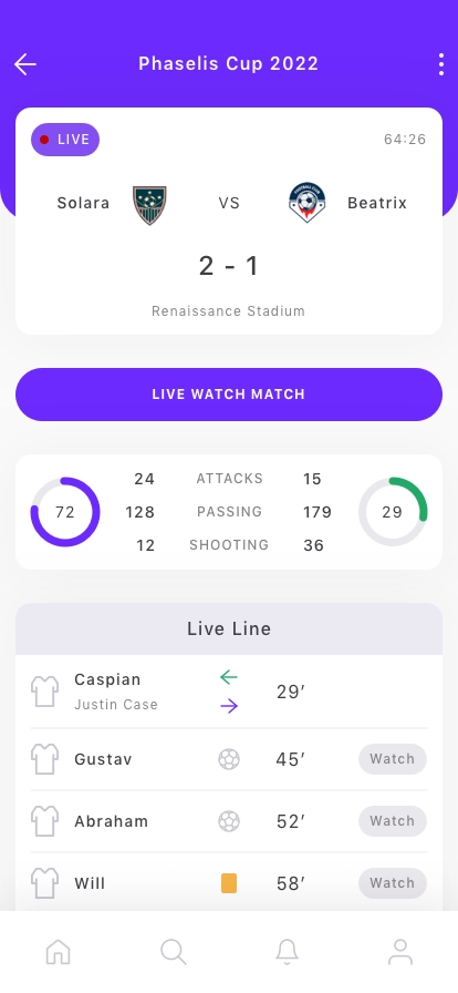 Live Score Mobile App UI Kit - Screenshot 3