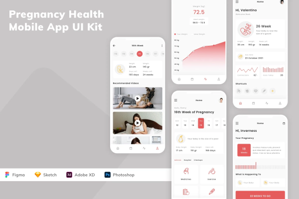 Pregnancy Health Mobile App UI Kit