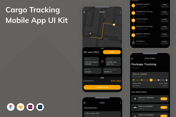 Cargo Tracking Mobile App UI Kit
