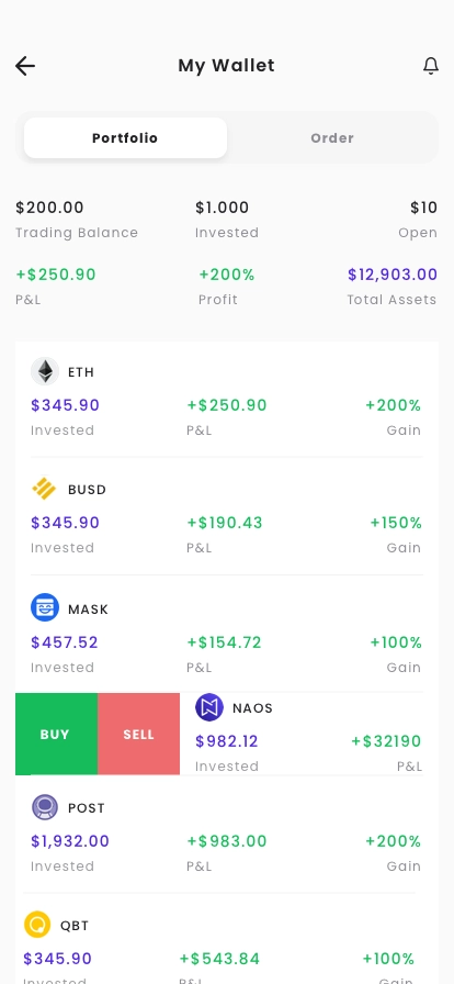 Cryptocurrency Investment Wallet App UI Kit - Screenshot 4