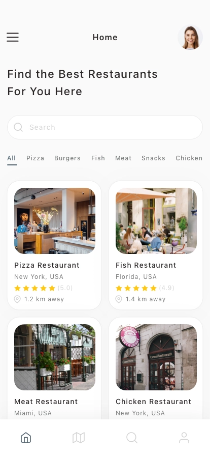 Restaurant Search Mobile App UI Kit - Screenshot 2