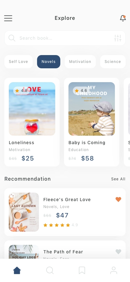 Book Store Mobile App UI Kit - Screenshot 3
