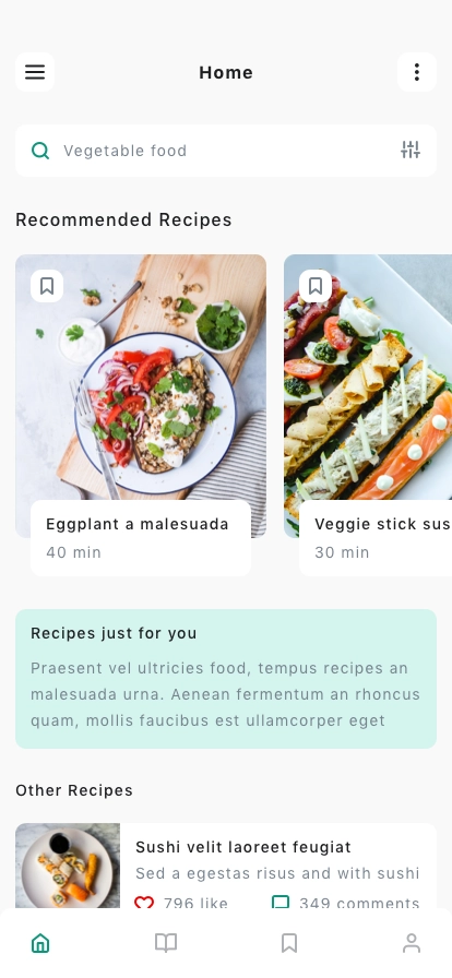 Food Recipes & Cooking Mobile App UI Kit - Screenshot 3