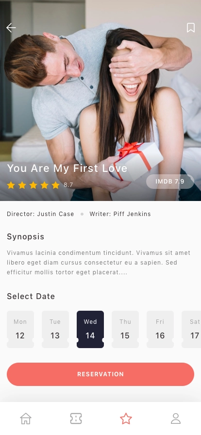 Cinema Ticket Booking Mobile App UI Kit - Screenshot 2