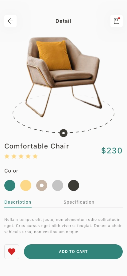 Chair Shop eCommerce App UI Kit - Screenshot 2