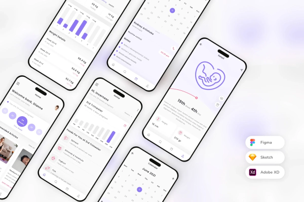 Pregnancy Tracker Mobile App UI Kit