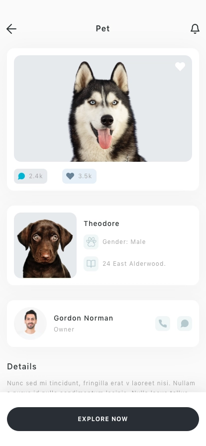 Pet Adoption Mobile App UI Kit - Screenshot 2