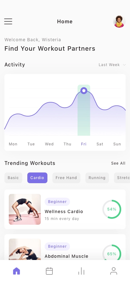 Workout Partners Finder Mobile App UI Kit - Screenshot 1
