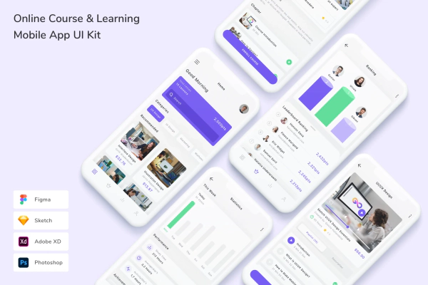 Online Course & Learning Mobile App UI Kit