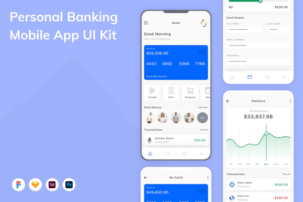 Personal Banking Mobile App UI Kit