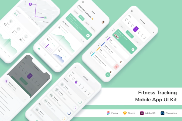 Fitness Tracking Mobile App UI Kit