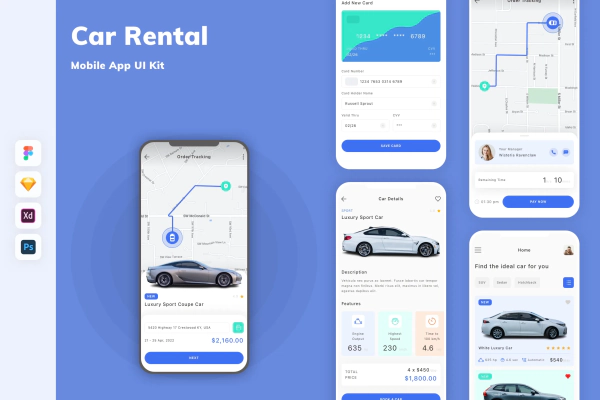 Car Rental Mobile App UI Kit