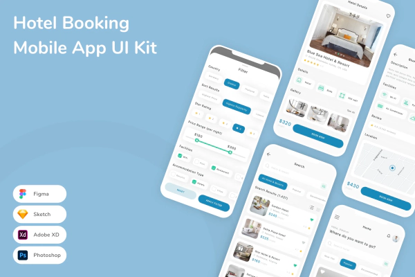 Hotel Booking Mobile App UI Kit