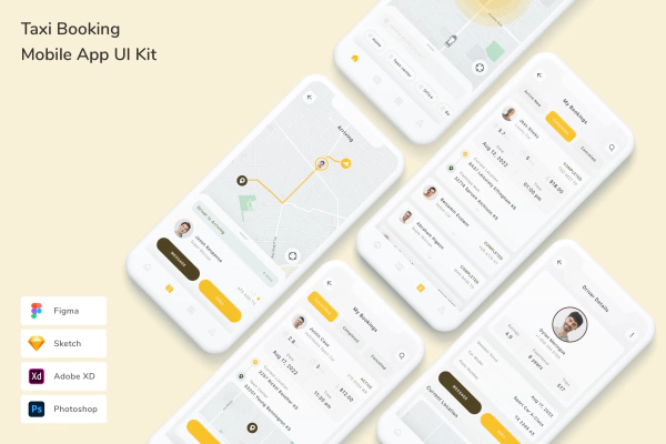 Taxi Booking Mobile App UI Kit