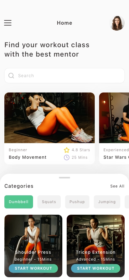 Workout & Fitness Mobile App UI Kit - Screenshot 3